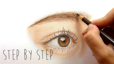 Step By Step How To Draw And Color A Realistic Eye With Colored