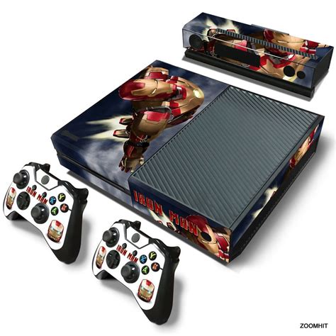 Xbox One Console Skin Decal Sticker Iron Man 2 Controller And Kinect