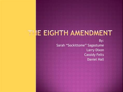 Ppt The Eighth Amendment Powerpoint Presentation Free Download Id 2533139