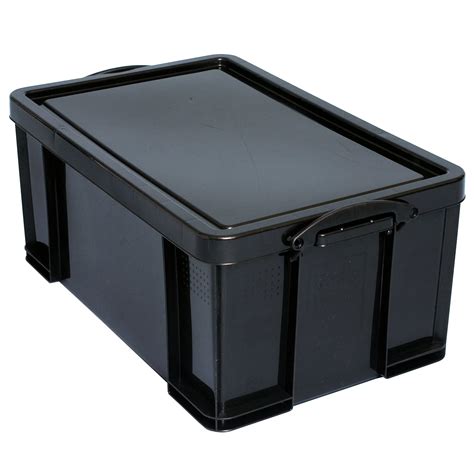 Really Useful Black 64l Plastic Storage Box Departments Diy At Bandq