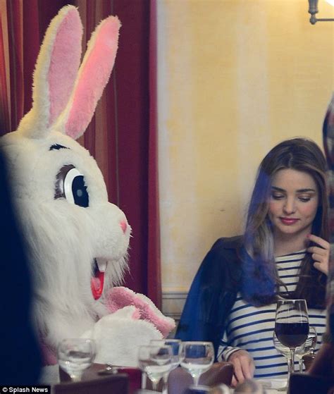 Miranda Kerr Dines With A Man Disguised In A Bunny Suit In New York
