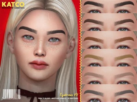 Katco Eyebrows N1 The Sims 4 Download Simsdomination Sims 4