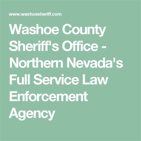 Washoe County Sheriffs Office Northern Nevadas Full Service Law