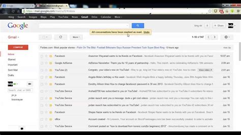 How To Mark All Unread Emails As Read In Gmail 2014 Youtube