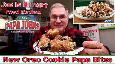Papa Johns® New Oreo Cookie Papa Bites Review Joe Is Hungry 🍪🍪🍪🍪 Youtube