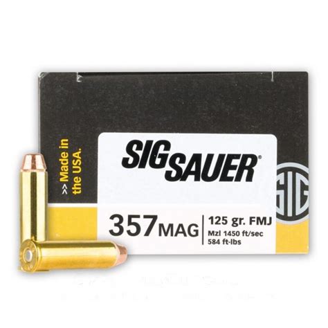 357 Magnum 125 Grain Fmj Sig Sauer 50 Rounds Ammo