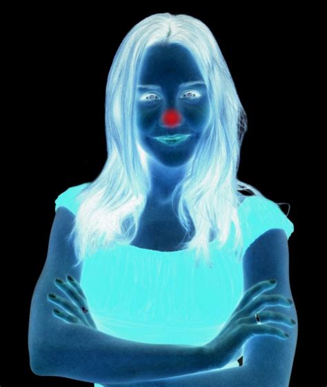 for 30 seconds stare at the red dot on the person s nose then while rapidly blinking focus on