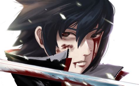 Download Wallpapers Sasuke Uchiha Close Up Naruto Characters Sword