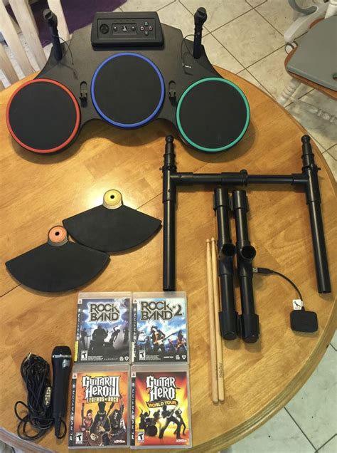 Sony Ps3 Guitar Hero World Tour Band Drum Kit Set Drums Instrument Cymbals Guitar Hero Drums