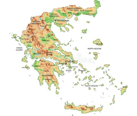 O Mapa Detalhado De Grécia Com Regiões Ou Estados E Cidades Capital