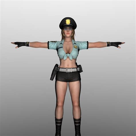 Rigged Police Woman D Cgtrader