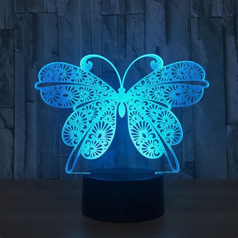 Butterfly Usb Led 3d Lamp Home Furnishing 7 Colorful Nightlight