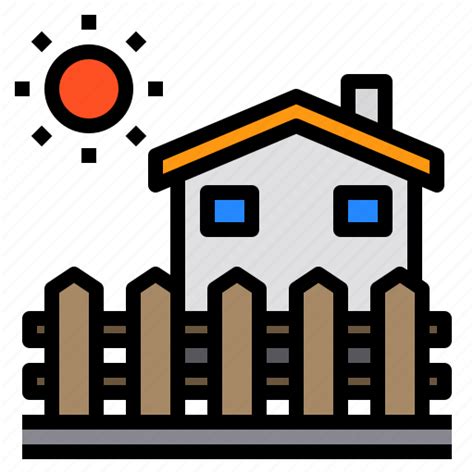 Fence Home House Sun Icon