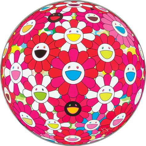 Takashi Murakami Flower Ball 3d Turn Red At 1stdibs