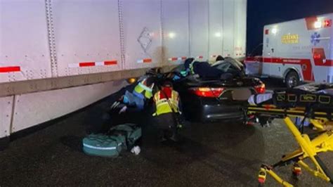 Driver Hospitalized In Serious Condition After Car Becomes Pinned Under Semi Near Corrine