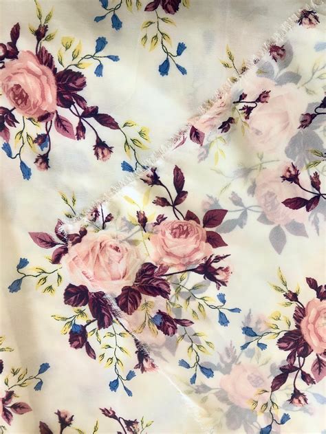 Floral Chiffon Fabric Sheer Lightweight Fabric By The Yard Etsy