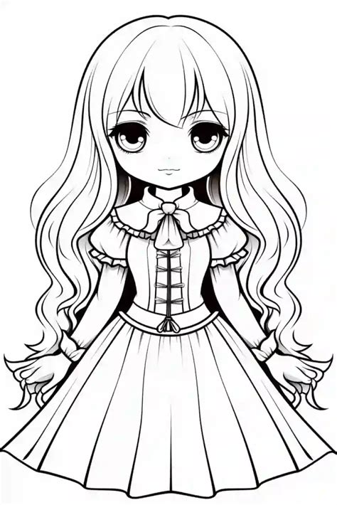 Collection Of Anime Vampire Girl Coloring Pages Learn