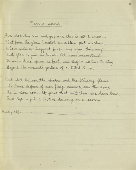 Picture Show First World War Poetry Digital Archive