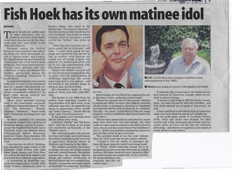 However, most black students and teachers did not speak afrikaans. Article on Leon Le Roux in local newspaper by Gary Le Roux ...