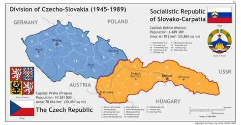 1 january 1993 (czechoslovakia split into the czech republic and slovakia); Divsion of Czecho-Slovakia Map by FollowByWhiteRabbit on ...