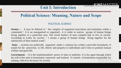 Meaning Nature Scope And Approaches Of Political Science Ba 1st