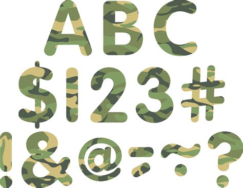 Camouflage Classic Letters Uppercase Pack Tcr Teacher