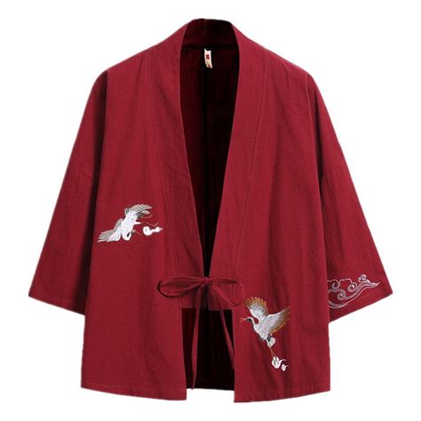 Crane Kimono Robe Japanese Haori Kimono Kimono Cardigan Etsy