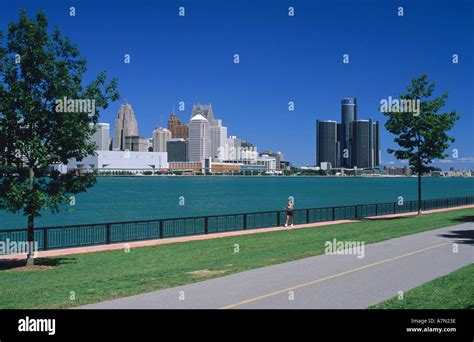 A View Of The Detroit Michigan Skyline Taken From Windsor Ontario
