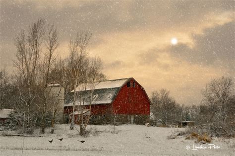 Snow Day Barn 152 Old Red Barn Print Photograph Winter Snow Etsy