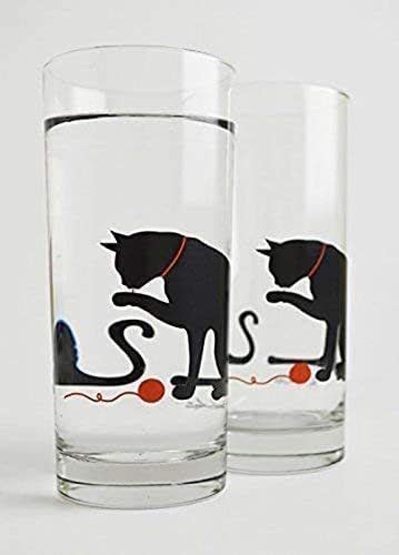 Cat Glassware Set Of 2 Everyday Drinking Glasses 16oz Made In The Usa Handmade