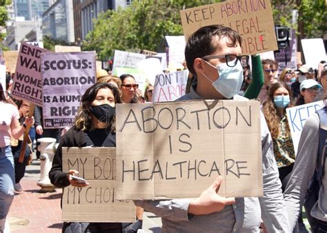 participants at the womenâ€™s rights protest after scotus leak in san francisco ca editorial