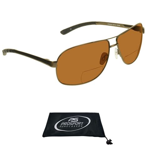 Prosport Aviator Bifocal Polarized Sunglasses Brown Tinted For Men And