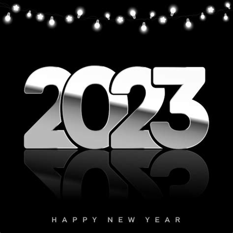 Premium Vector 2023 Happy New Year And Merry Christmas With Silver