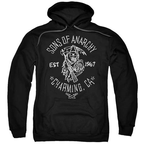 Trevco Sons Of Anarchy Fabric Print Pull Over Hoodie Large