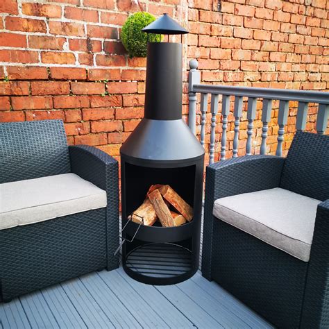 140cm Tall Outdoor Garden Patio Chiminea Log Burner Fire Pit With