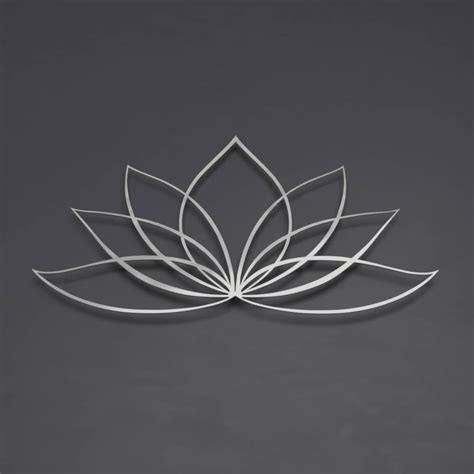 Silver Lotus Flower Metal Wall Art Lotus Metal Art Lotus Etsy