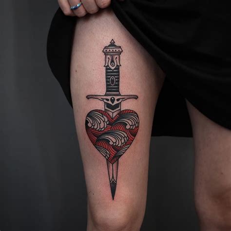 Https://tommynaija.com/tattoo/dagger And Heart Tattoo Design