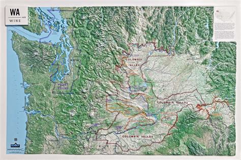 Large 3d Wa State Wine Map Summit Maps