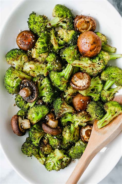 Roasted Broccoli And Mushrooms Recipe Vegetable Side Dishes Recipes Broccoli Side Dish