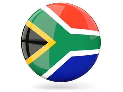 Glossy Round Icon Illustration Of Flag Of South Africa