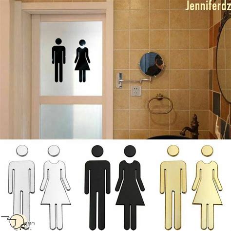 Jual Jenniferdz Stiker Toilet Stereoskopik Acrylic Washroom Sign Wc Pintu Kamar Mandi Sign Rumah