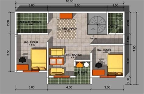 contoh denah rumah minimalis ukuran   kamar  bangunan minimalis