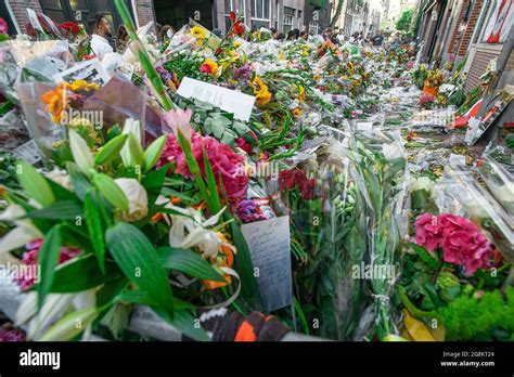 Floral tributes, messages and cards for murdered investigative