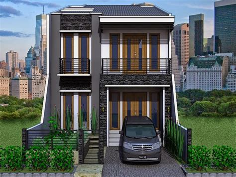 Model rumah seperti ini tidak hanya berkembang di perumahan kota besar, tetapi juga menjalar sampai ke penjuru daerah hampir seluruh pelosok tanah air. 2-Storey Modern Minimalist House Design | Nyoke House Design