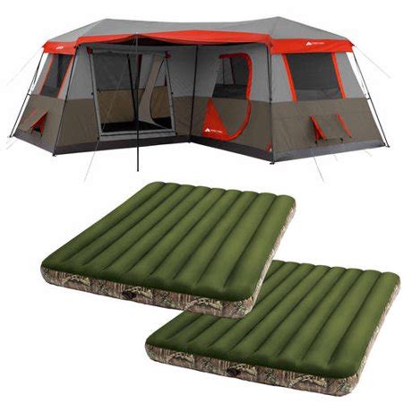 Simply lay the tent out flat, stake the corners, and lay the 2 poles. Ozark Trail 12-Person 3-Room Cabin Tent with 2 Queen ...