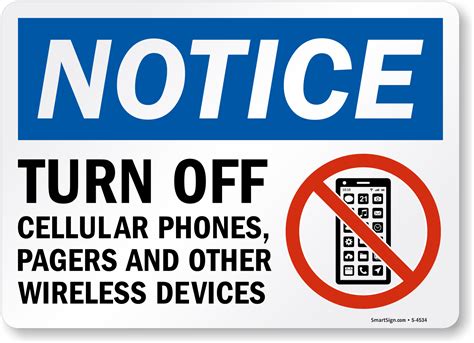Turn Off Cellular Phones Sign Sku S 4534