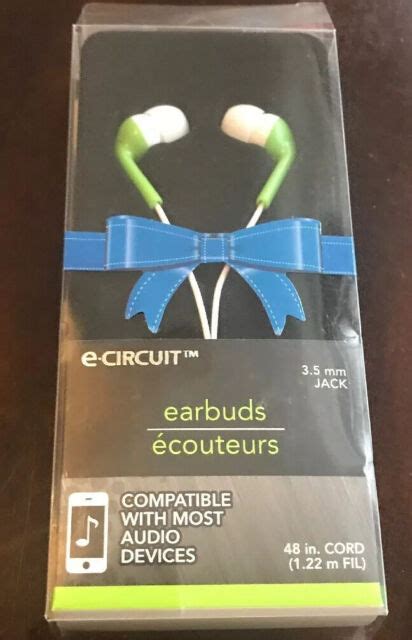 E Circuit Earbuds Green White 35mm Jack Compatible Ebay