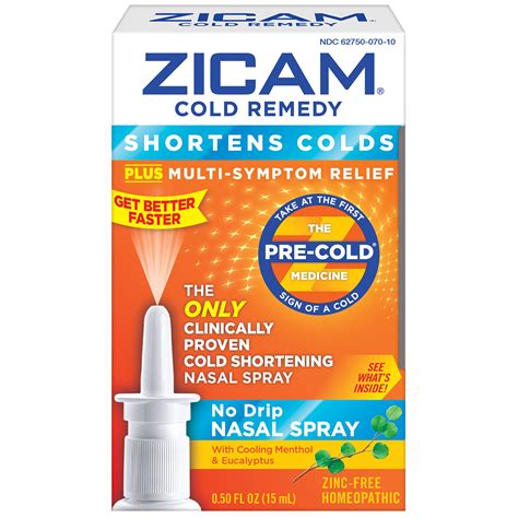 Zicam Cold Remedy No Drip Nasal Spray 05 Fluid Oz Shortens Colds 2 Pack