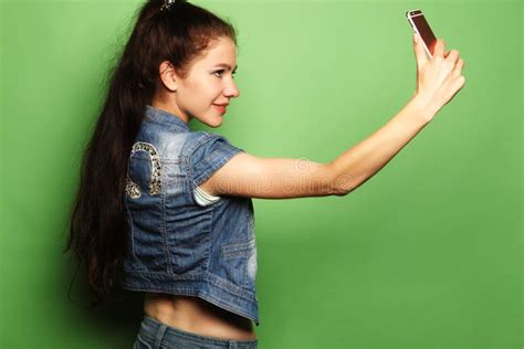 Pretty Hipster Girl Taking Selfie Stock Image Image Of Selfportrait