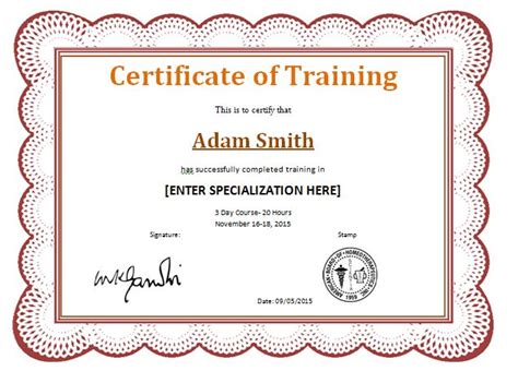 10 Training Certificate Templates Word Excel And Pdf Templates